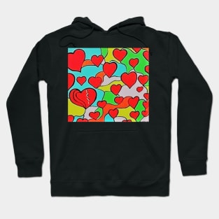 Corazones Rojos Hoodie